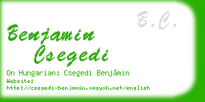 benjamin csegedi business card